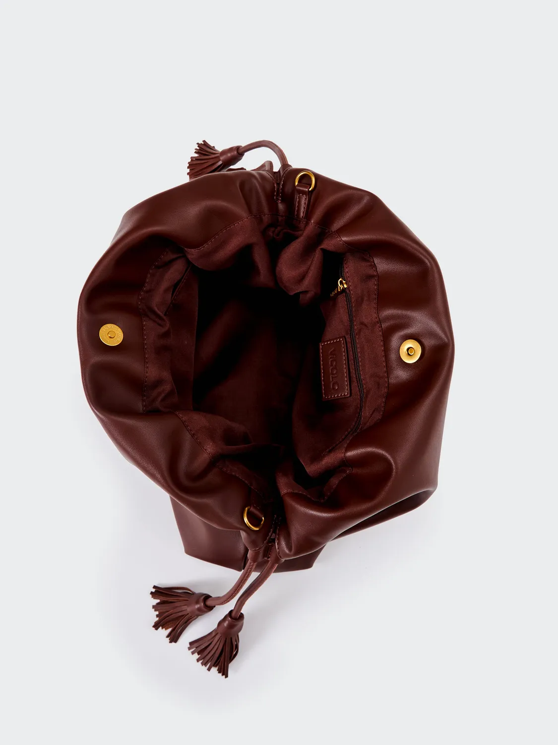 Vicolo Borsa Tassel Medium spalla moka catena nappine
