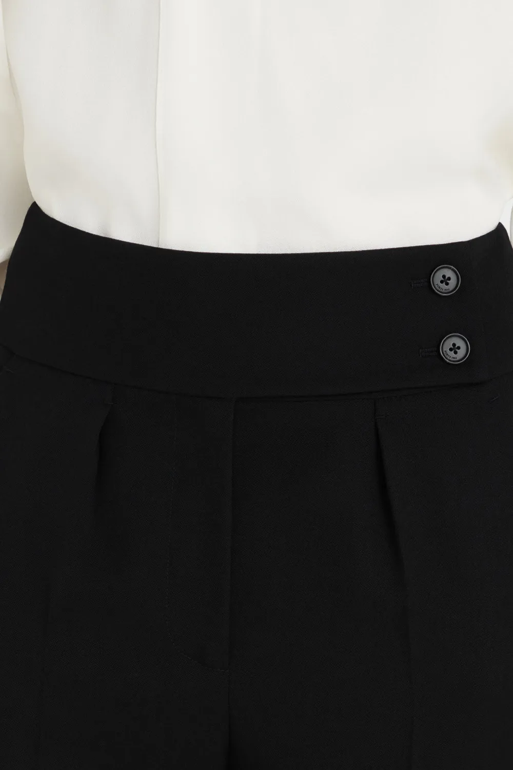 PORTS PW426TWL08-QWW049 pantaloni palazzo lana nera