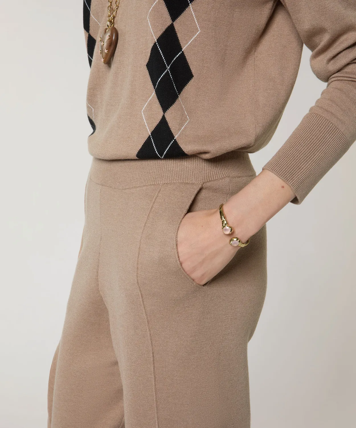 Rodier Pantaloni maglia Milano mocha sigaretta