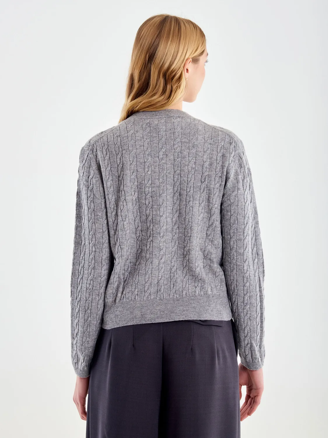 Vicolo Pull Coreana trecce maglia beige lana
