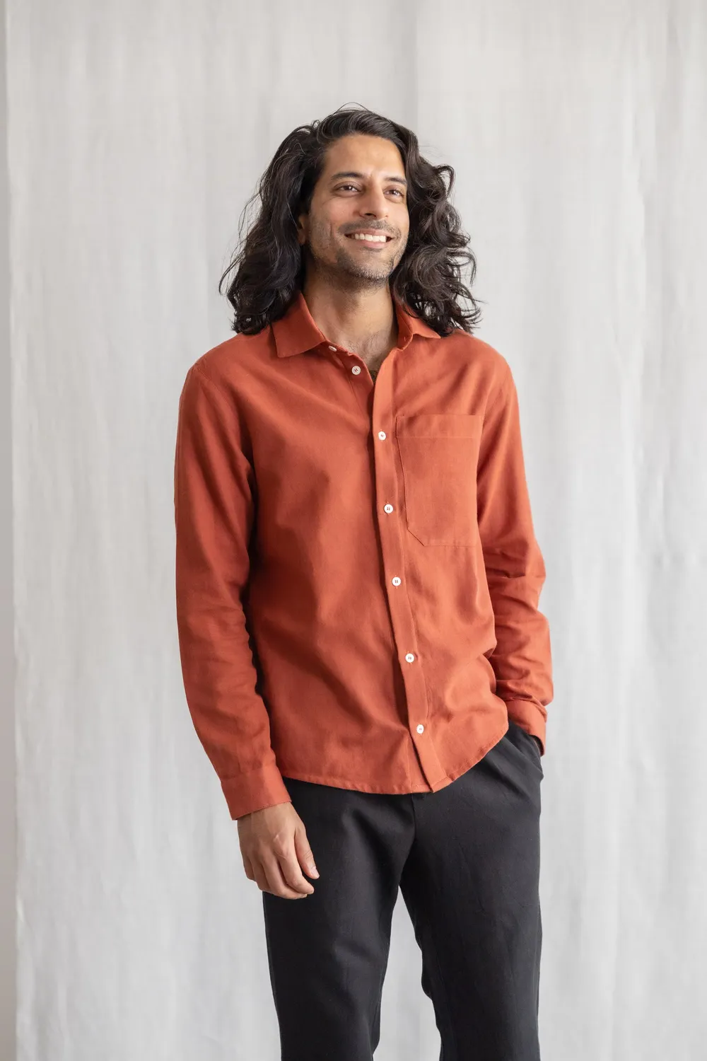 Jyoti Jwala Mahogany Red camicia cotone uomo