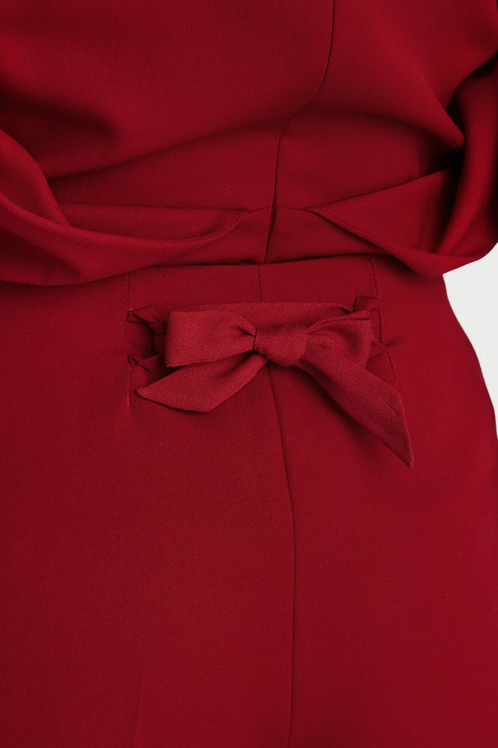 PORTS PW426TST01-QWW049 pantaloni dritti lana rossa