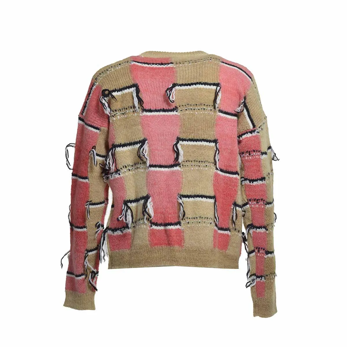 Marni maglia mohair multicolore motivo intarsio 42