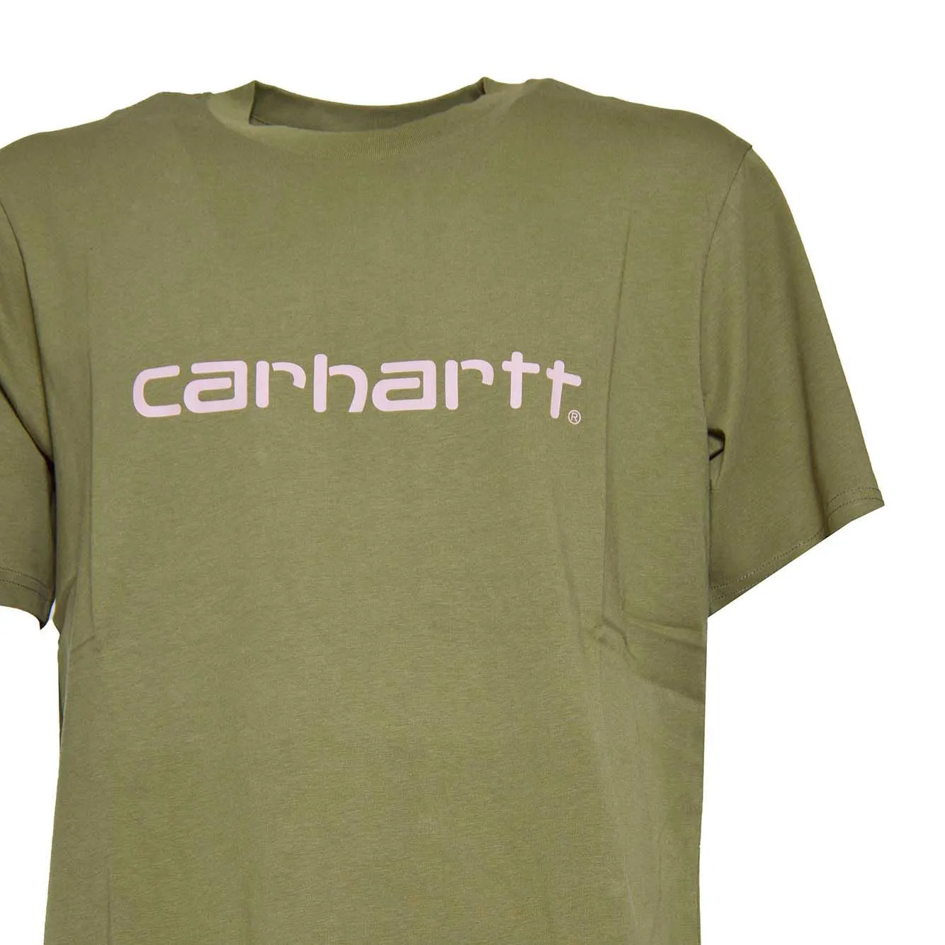 Carhartt WIP Script I031047 t-shirt verde cotone uomo