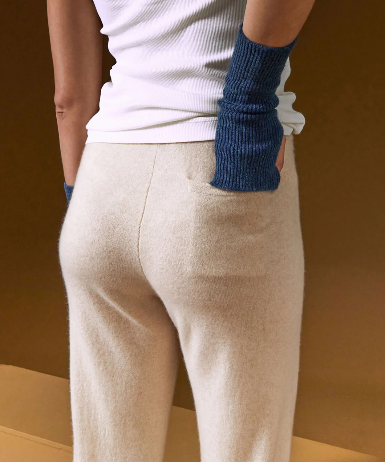 Rodier jogging cashmere pantaloni donna bianco crema