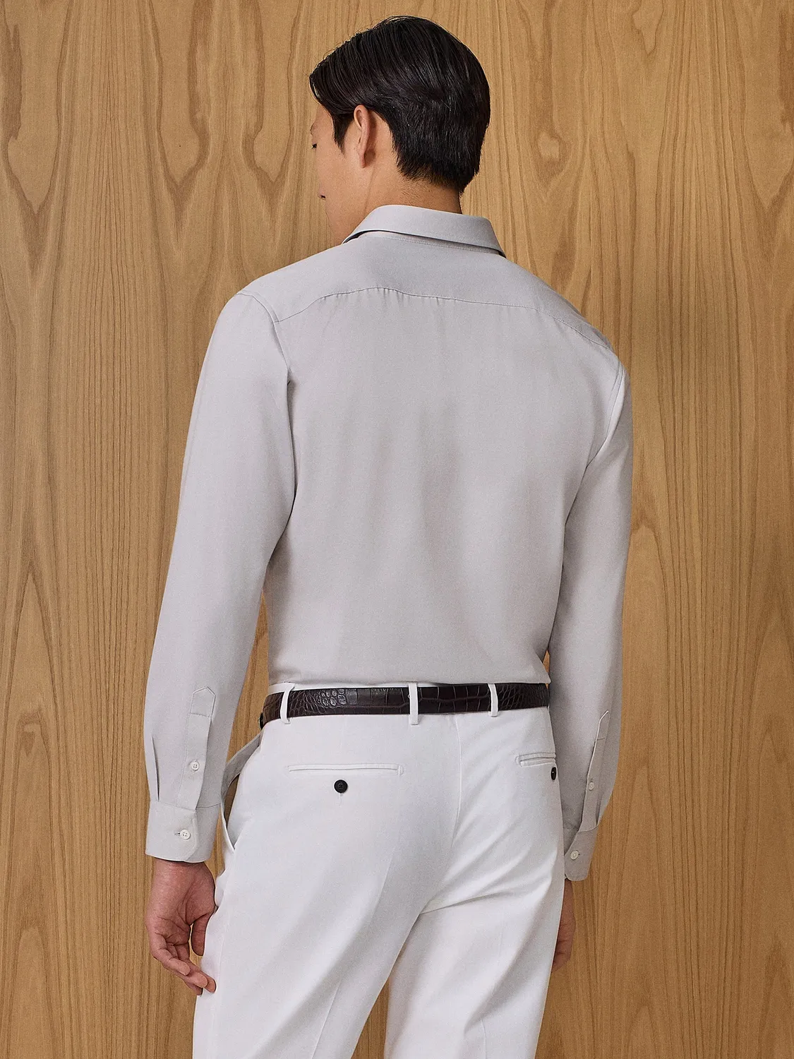 Paul Taylor Camicia Tecnica Grigio Chiaro Regular Fit No Iron