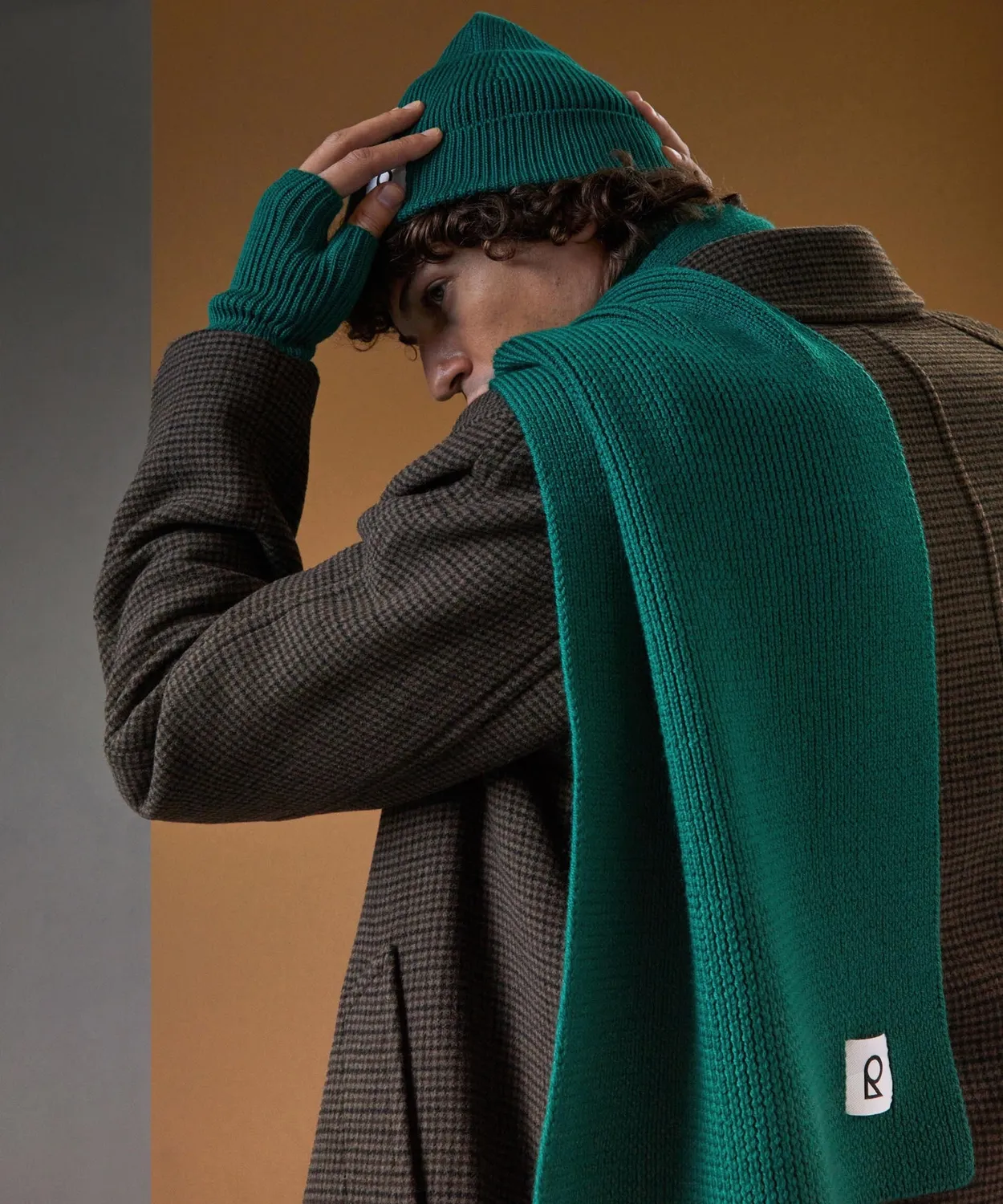 Rodier sciarpa lana merino verde bottiglia 180 cm
