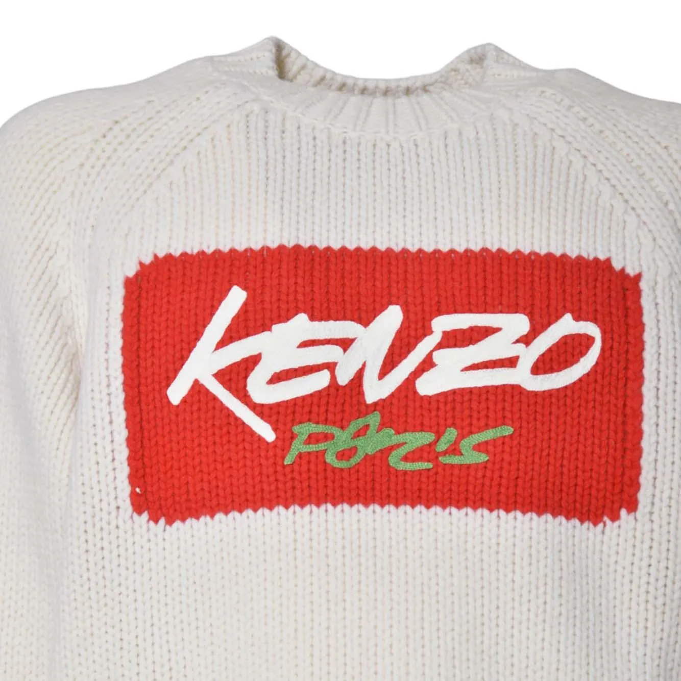 Kenzo pullover FF65PU7573CT lana bianco rosso