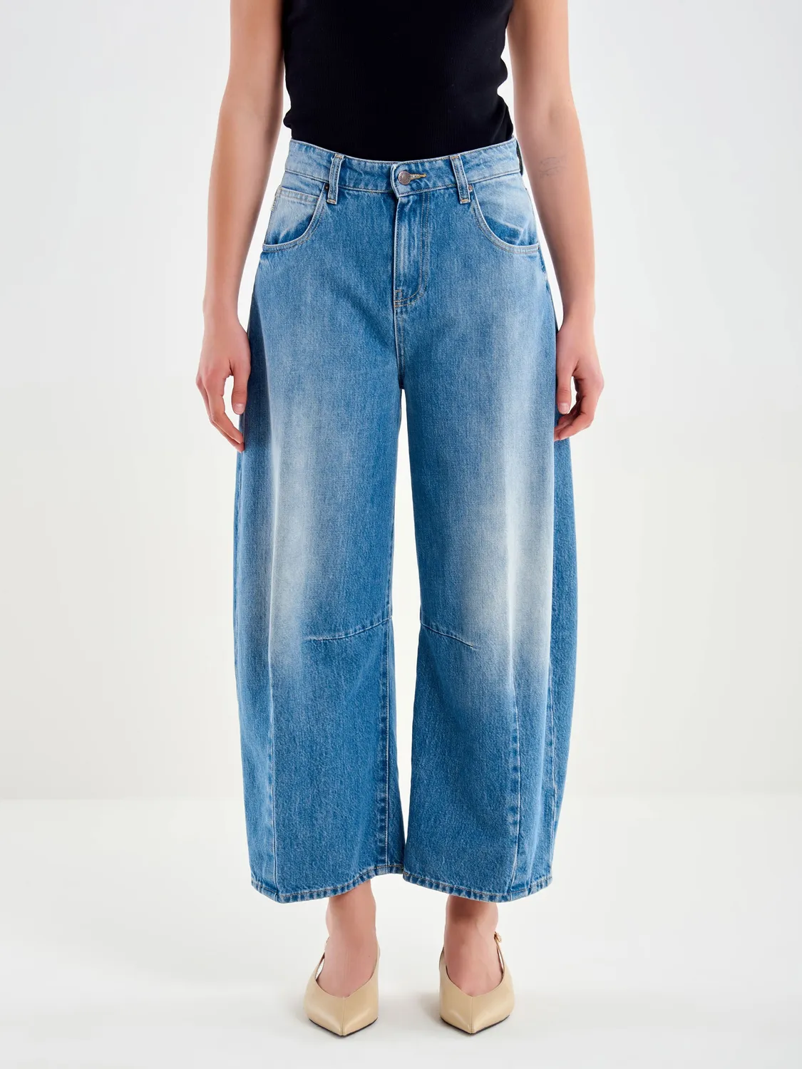 Vicolo Cecil jeans a ovetto blu barrel fit