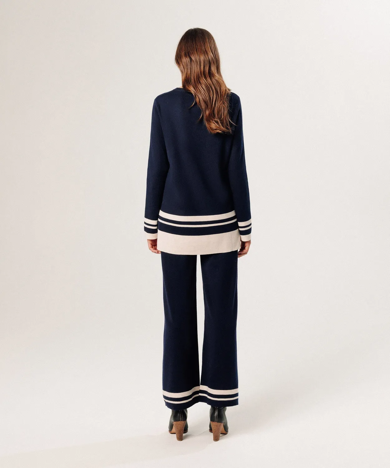 Rodier Maglione Tunica Blu Notte Donna Girocollo