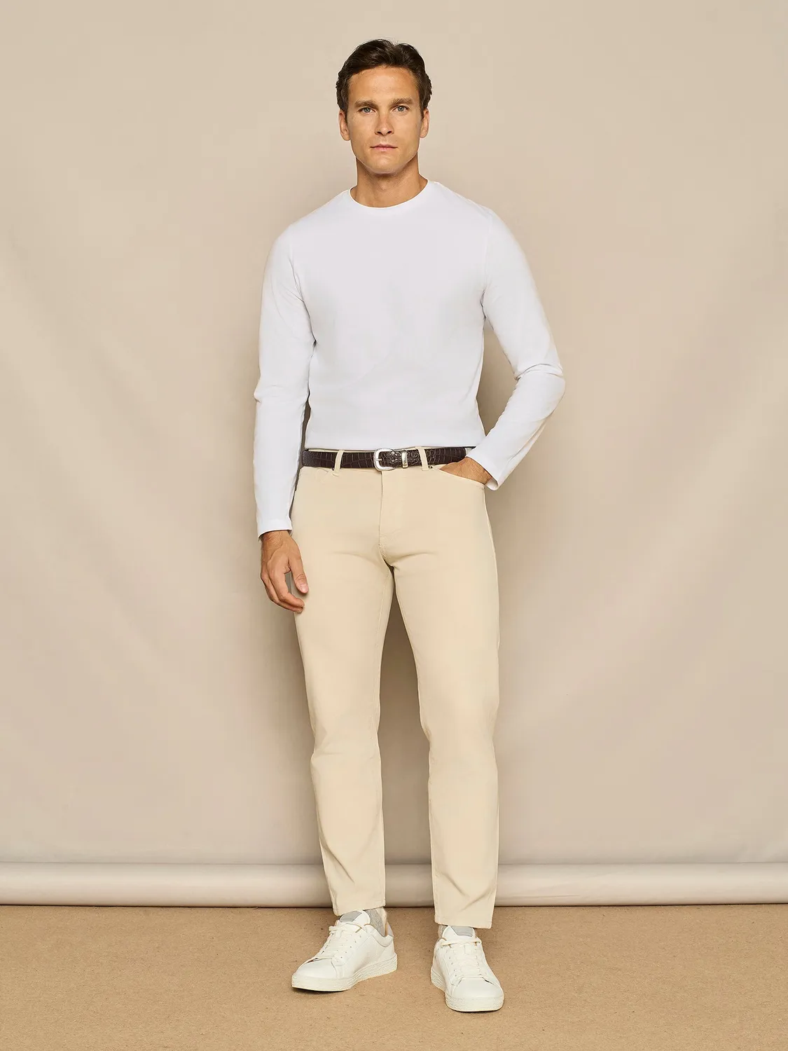 Paul Taylor t-shirt manica lunga cotone bianco