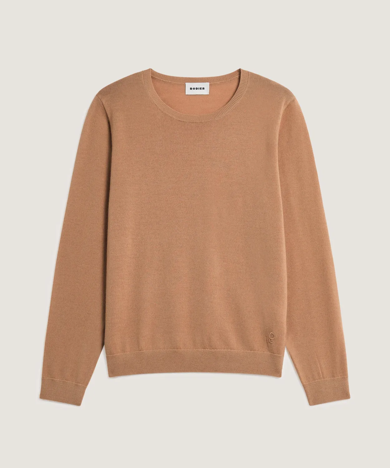 Rodier Maglione girocollo merino camel brown maglia fine