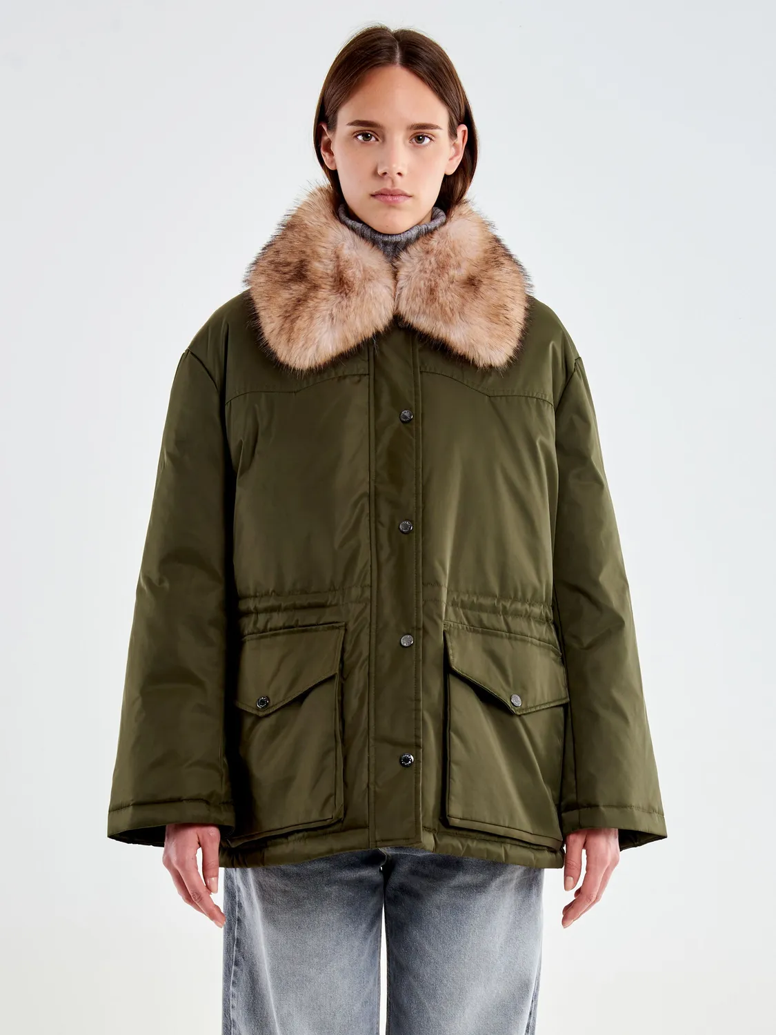 Vicolo Giacca tecnica sahariana militare piuma S M L
