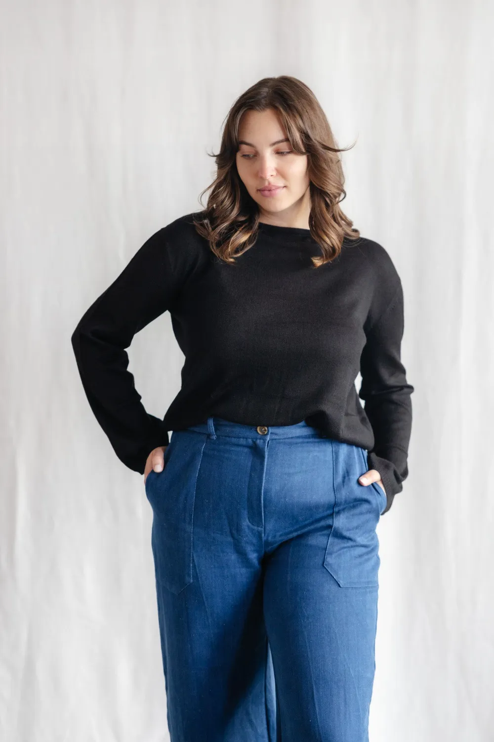 Jyoti Fair Works Navan cardigan nero baby alpaca donna