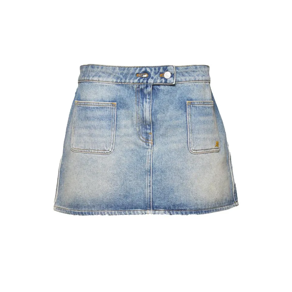 Courregès Signature minigonna denim blu 100% cotone