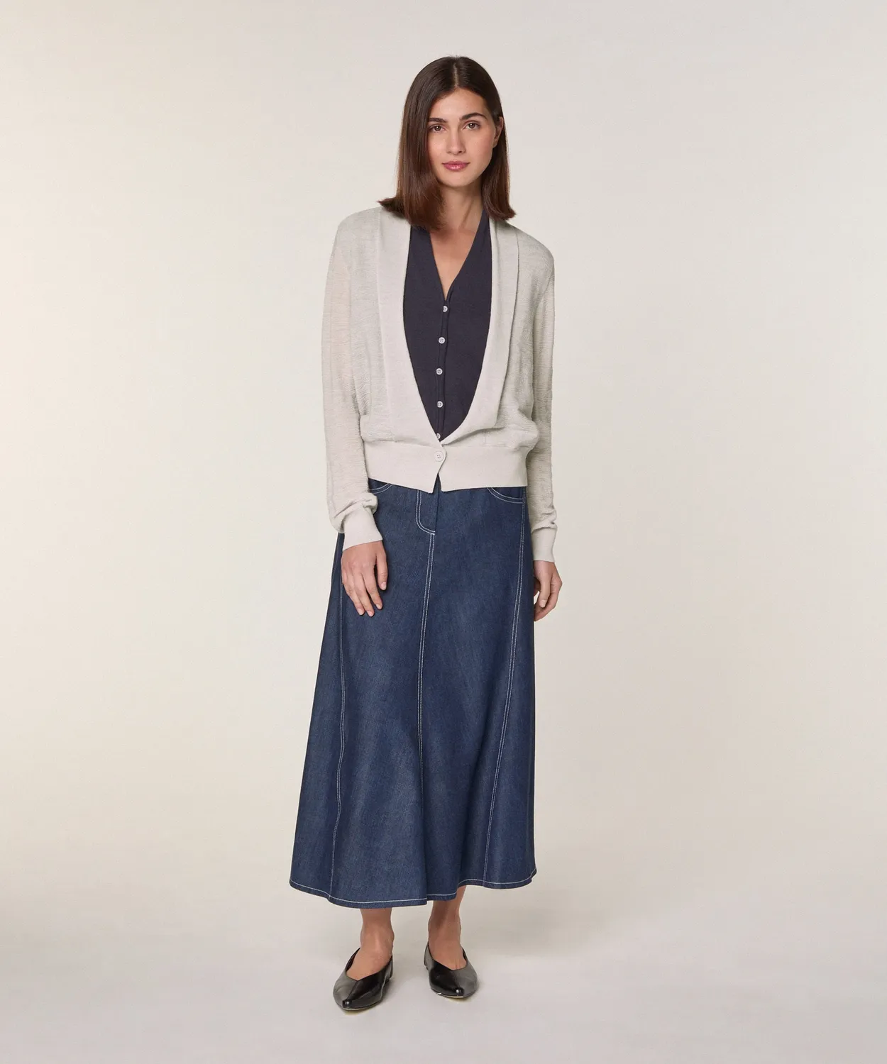 Rodier Gonna Lunga Denim Blu Denim