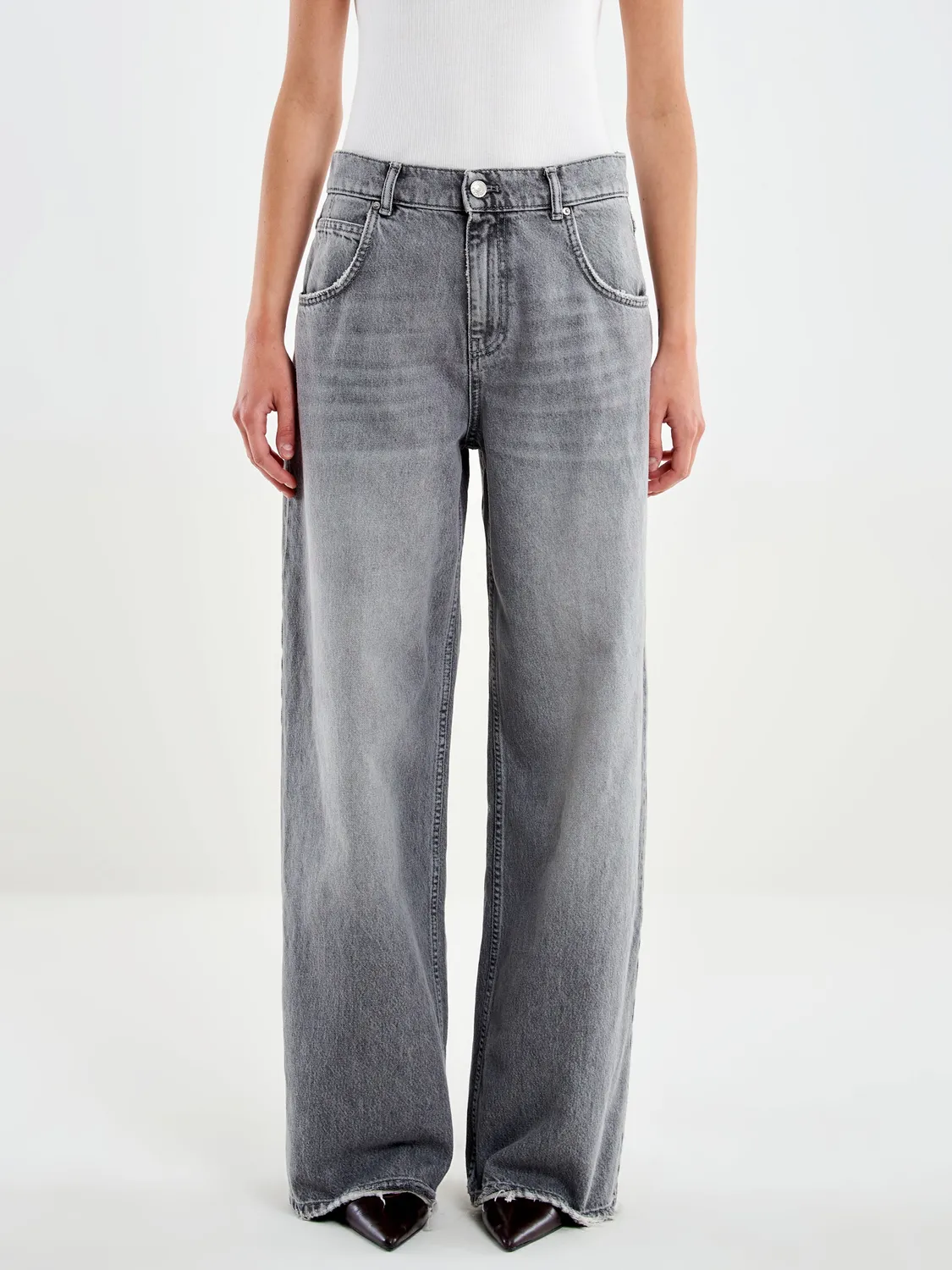 Vicolo Icon Mia Baggy jeans grigio vita media