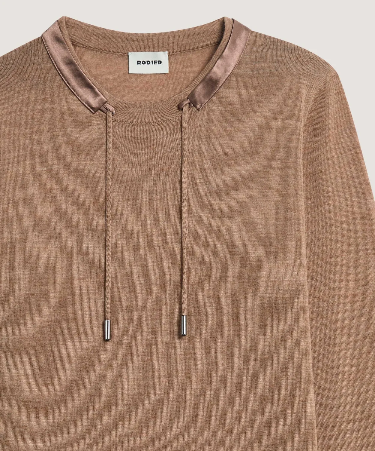 Rodier pullover girocollo lana merino beige ficelle