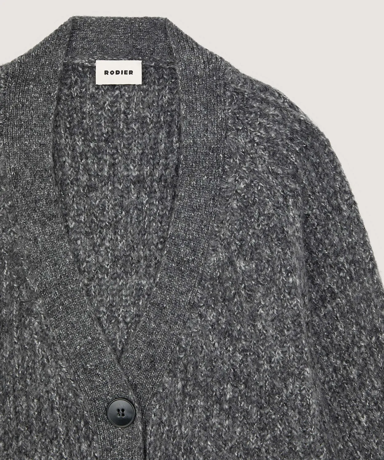 Rodier Cardigan oversize maglia grossa grigio
