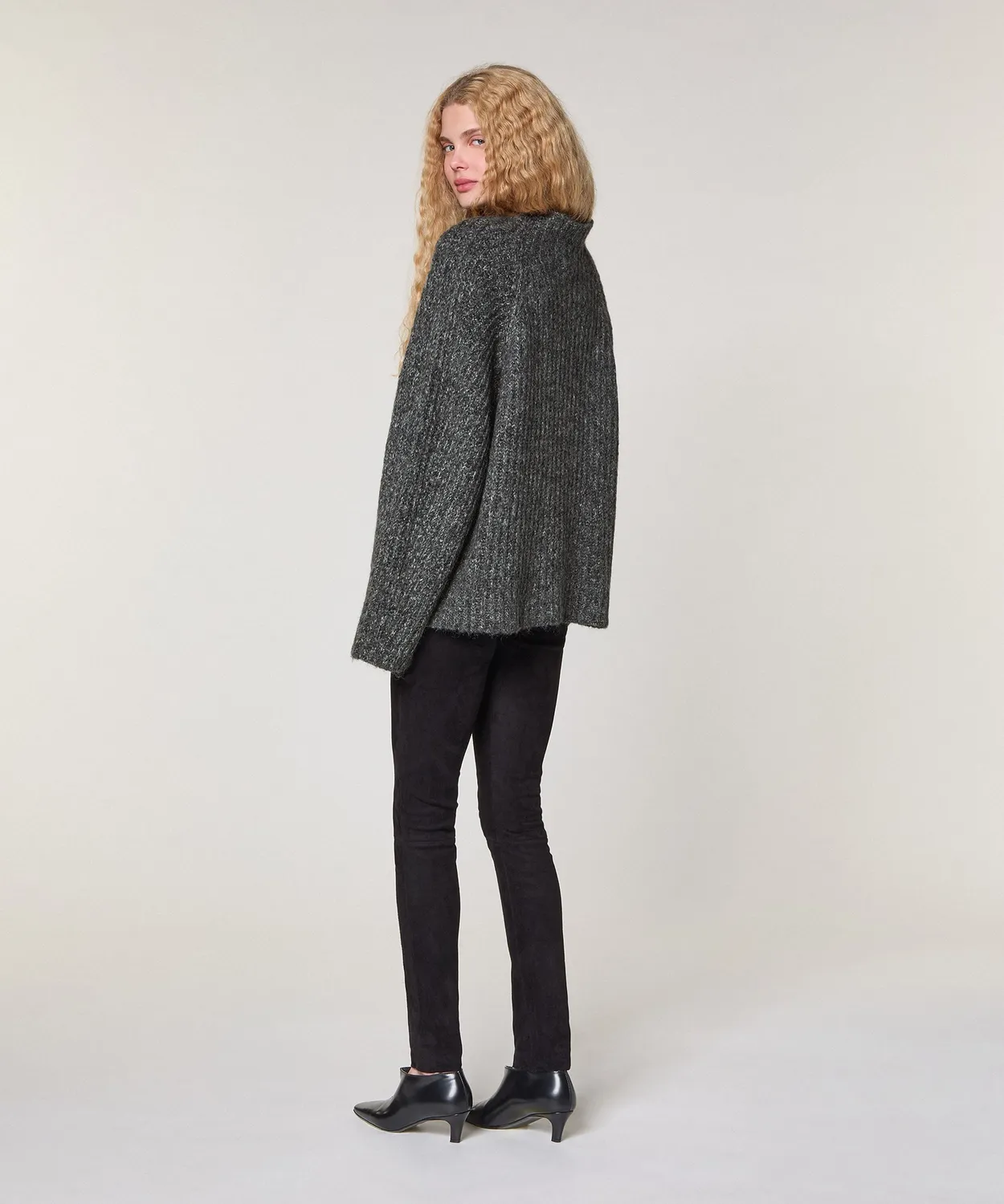 Rodier maglione oversize maglia grossa grigio chine