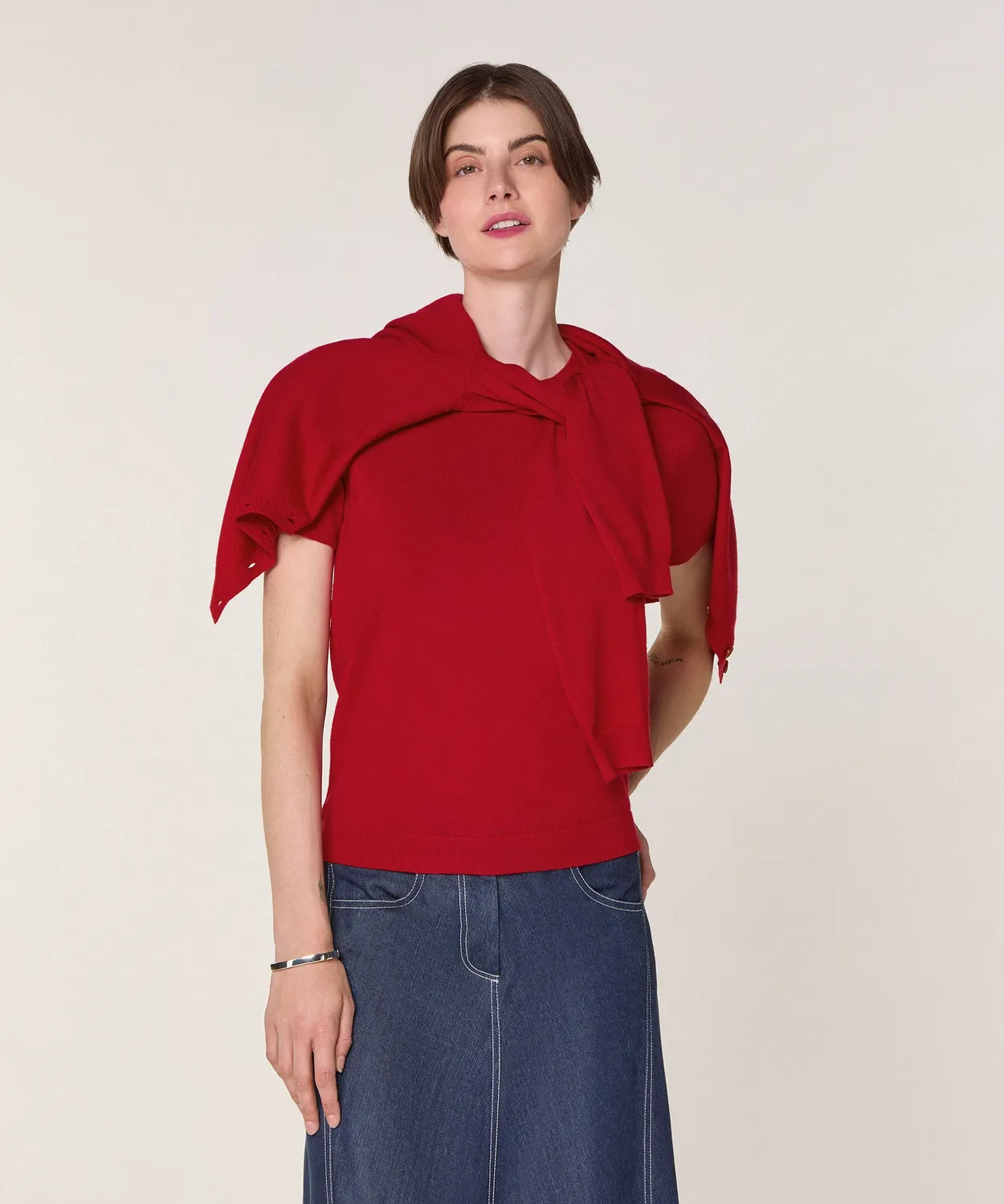 Rodier Twin Set in Lana Merino Rosso