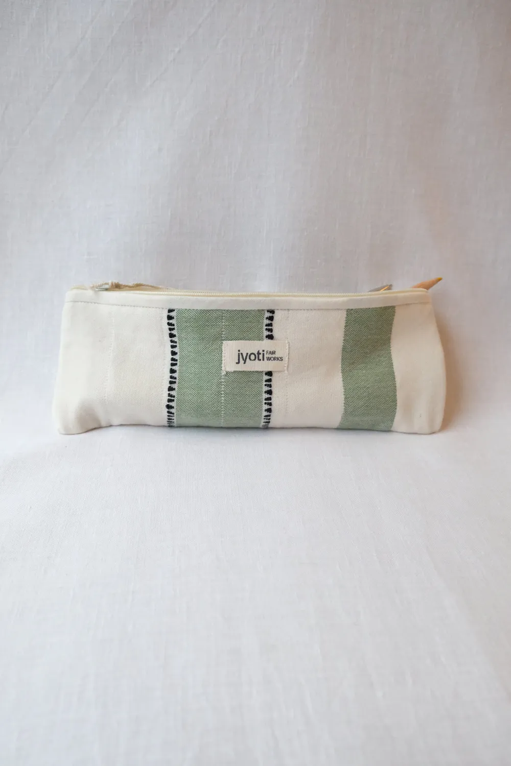 Jyoti Qalamadaan astuccio cotone verde fantasia