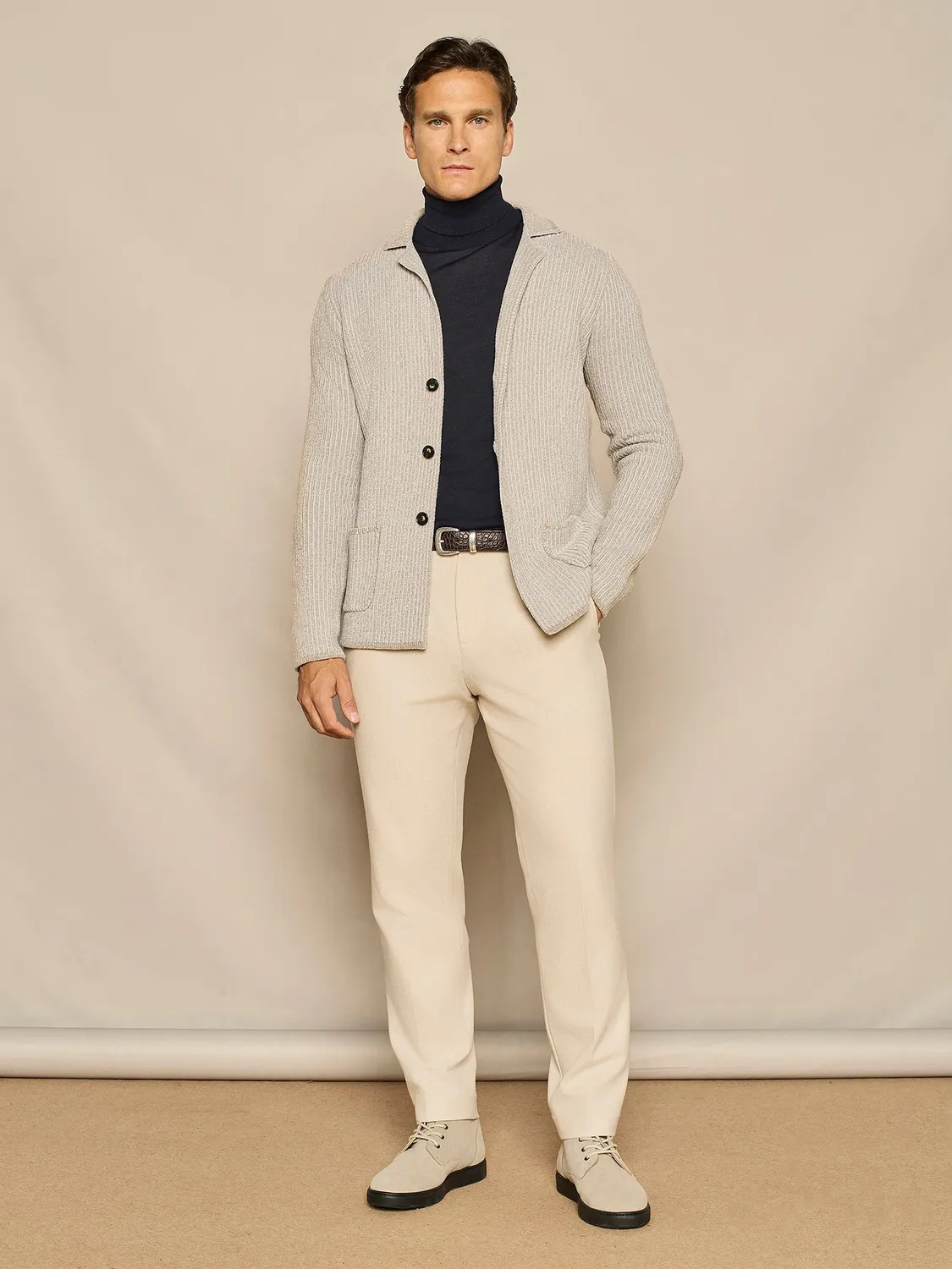 Paul Taylor Leisure Fit flanella pantalone beige