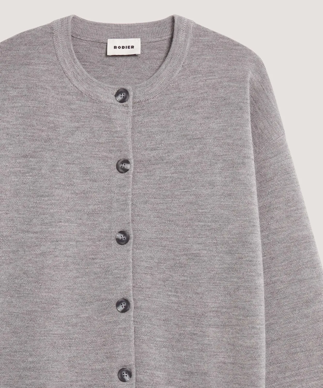 Rodier Cardigan Lana Merino Grigio Scuro Maglia 12