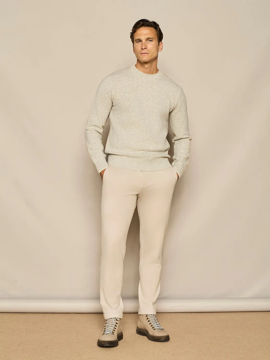 Paul Taylor maglia girocollo lana grigio melange