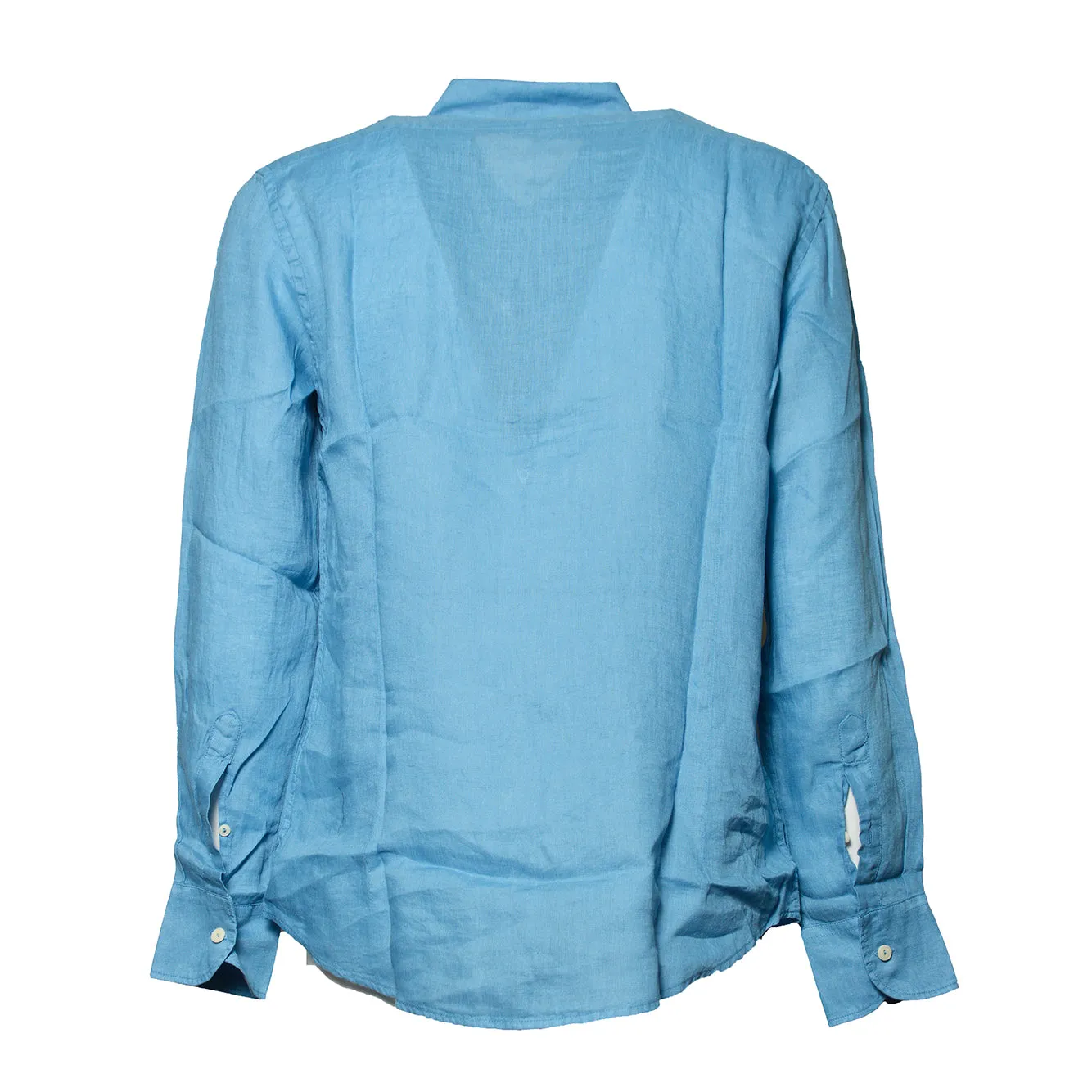 Saint Barth PAMP001 Pamplona camicia blu in lino