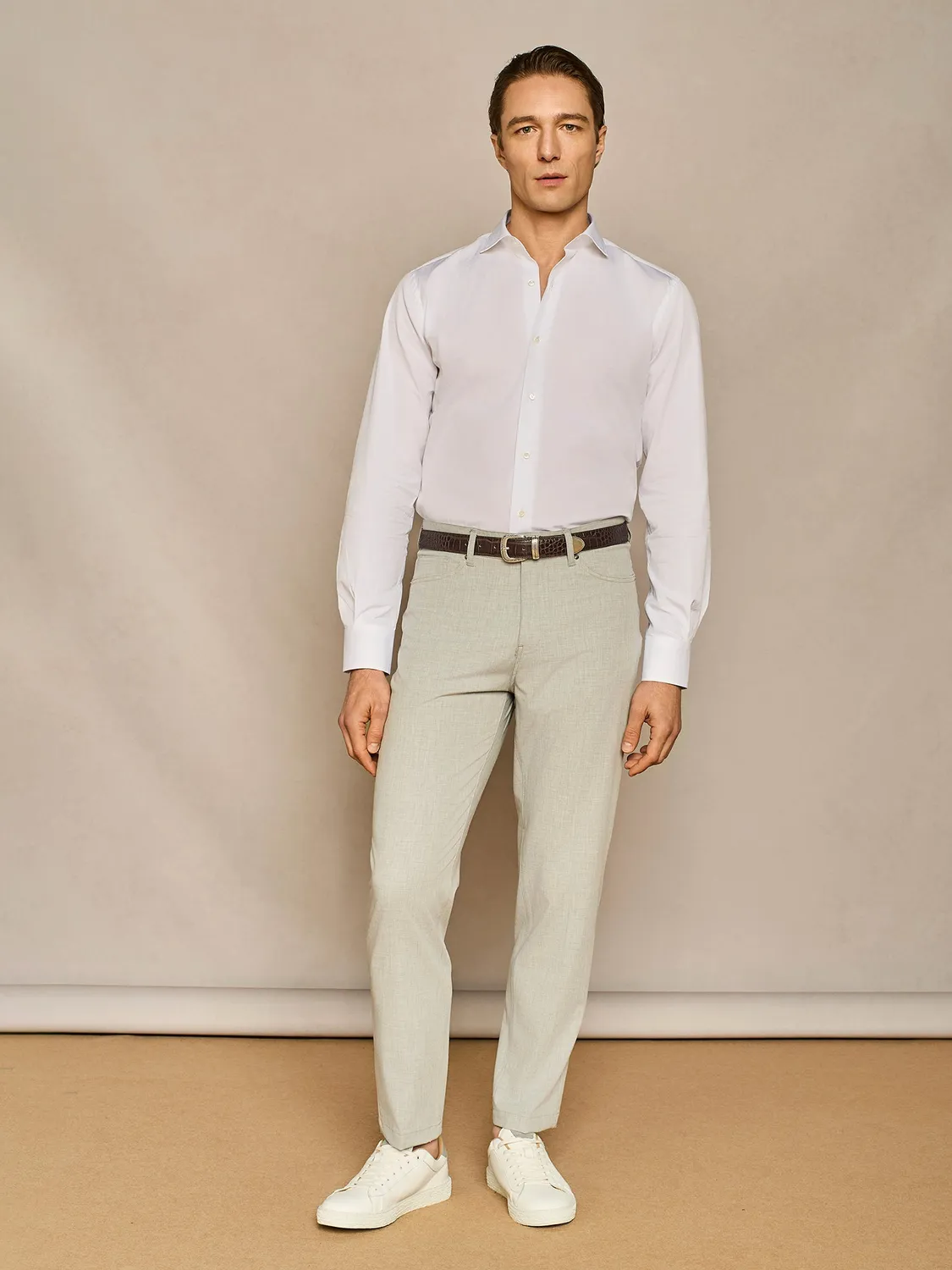 Paul Taylor camicia popeline cotone bianca regular fit