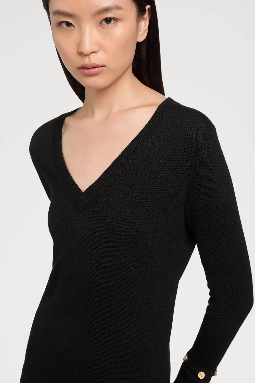 PORTS 1961 PF25 maglia nera maniche staccabili oro