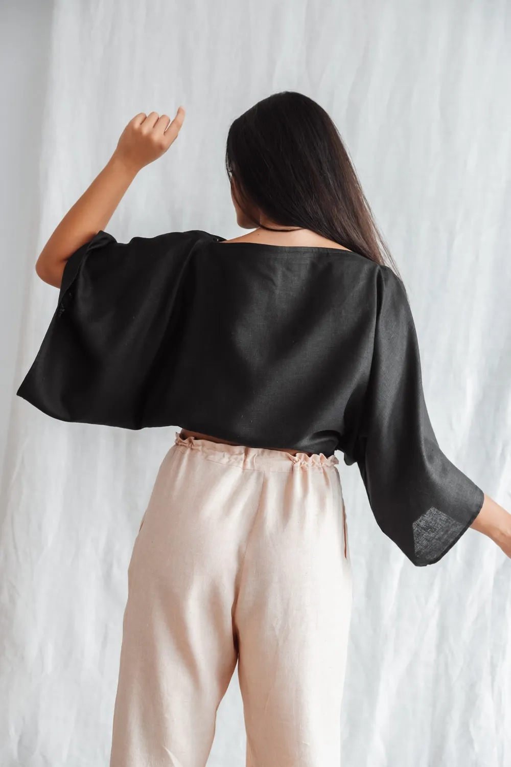 Jyoti Fair Works Risay camicetta cotone bio nera