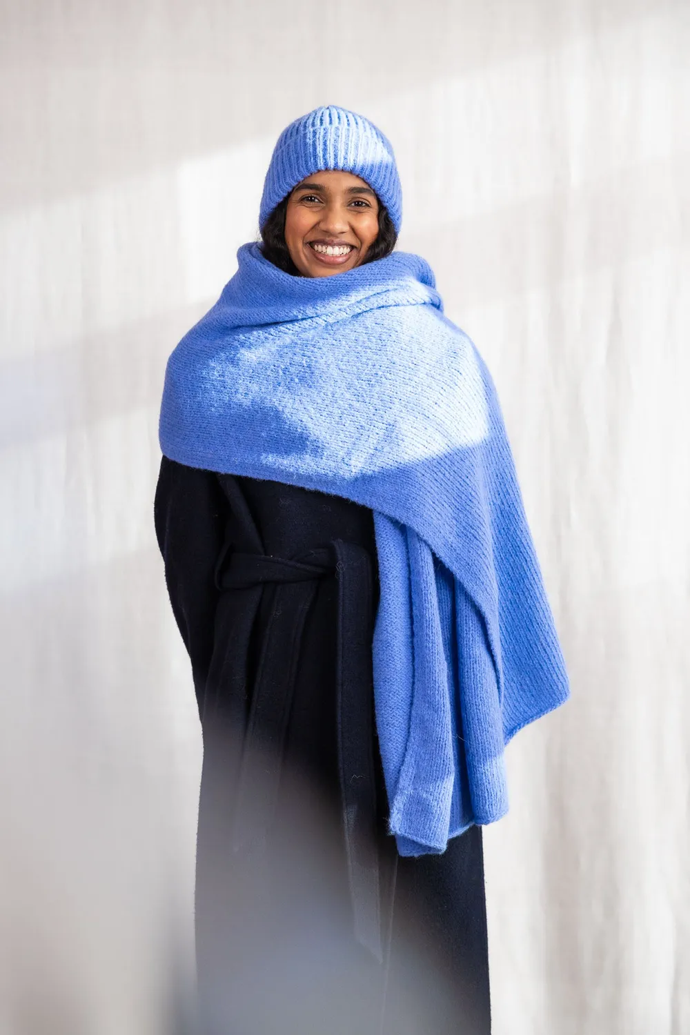 Jyoti Anatico berretto baby alpaca azzurro caldo