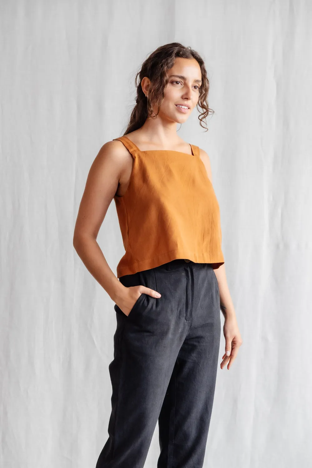 Jyoti Chira top cotone nocciola