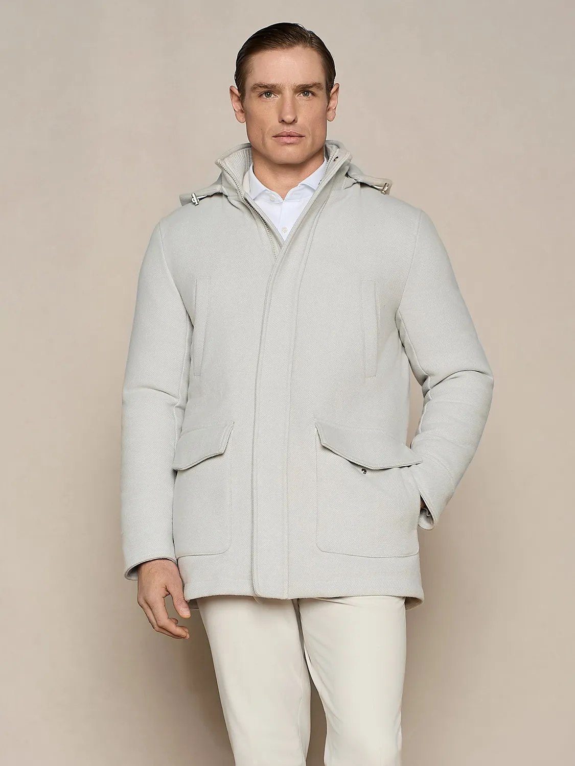 Paul Taylor parka imbottito misto lana burro