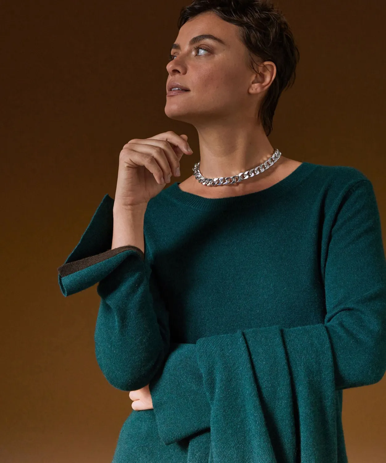 Rodier maglione girocollo cashmere verde anatra