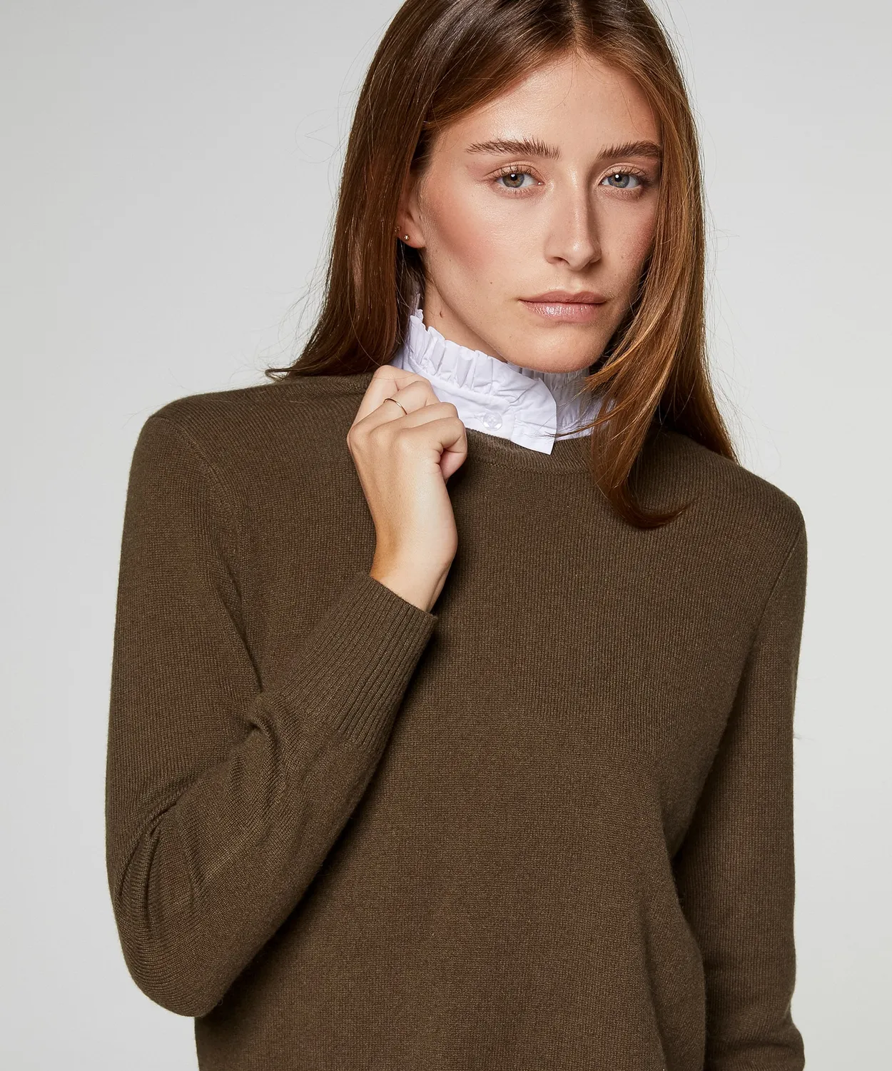 Rodier Maglione Girocollo Cashmere Kaki