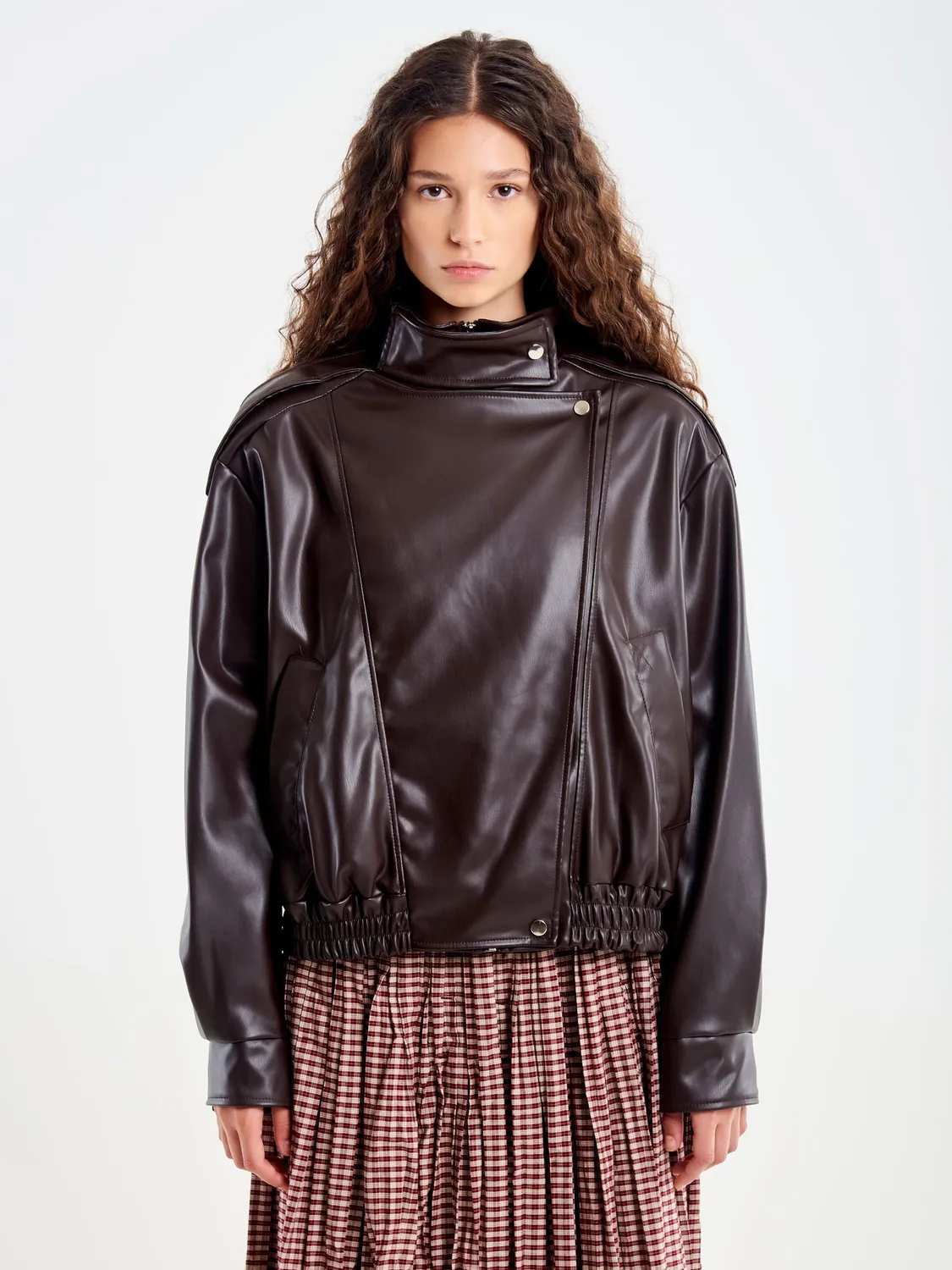 Vicolo Giacca Ecopelle Fondente Donna Zip S M