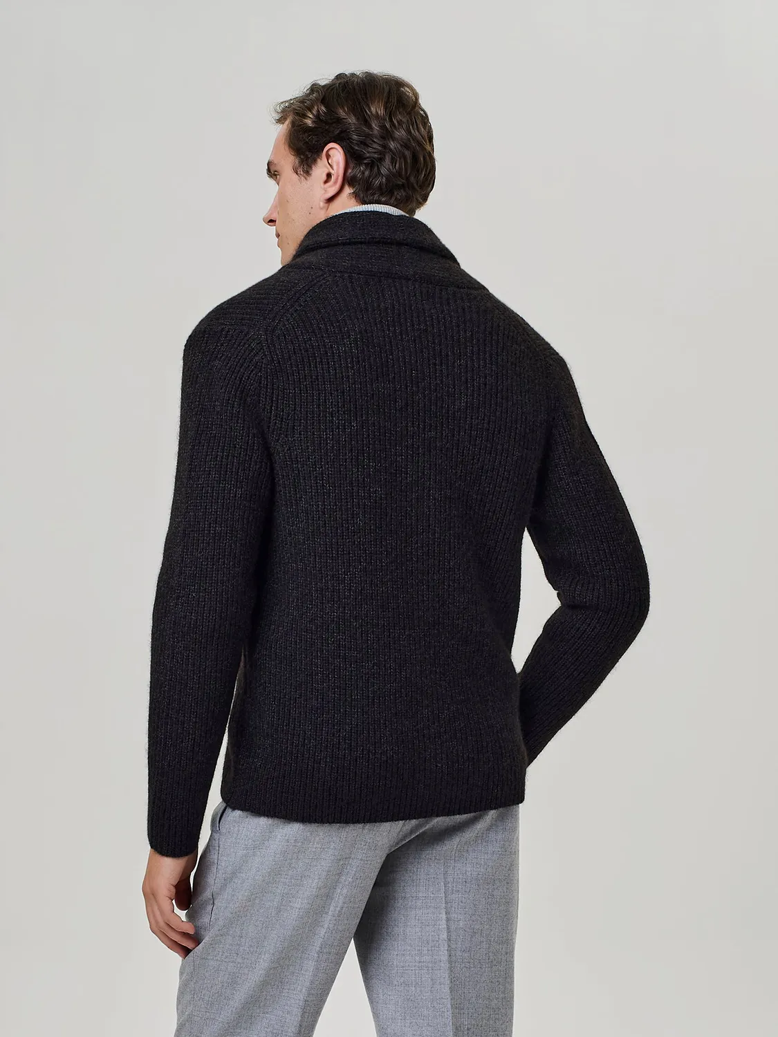 Paul Taylor Cardigan Sciallato Misto Yak Lana Moro