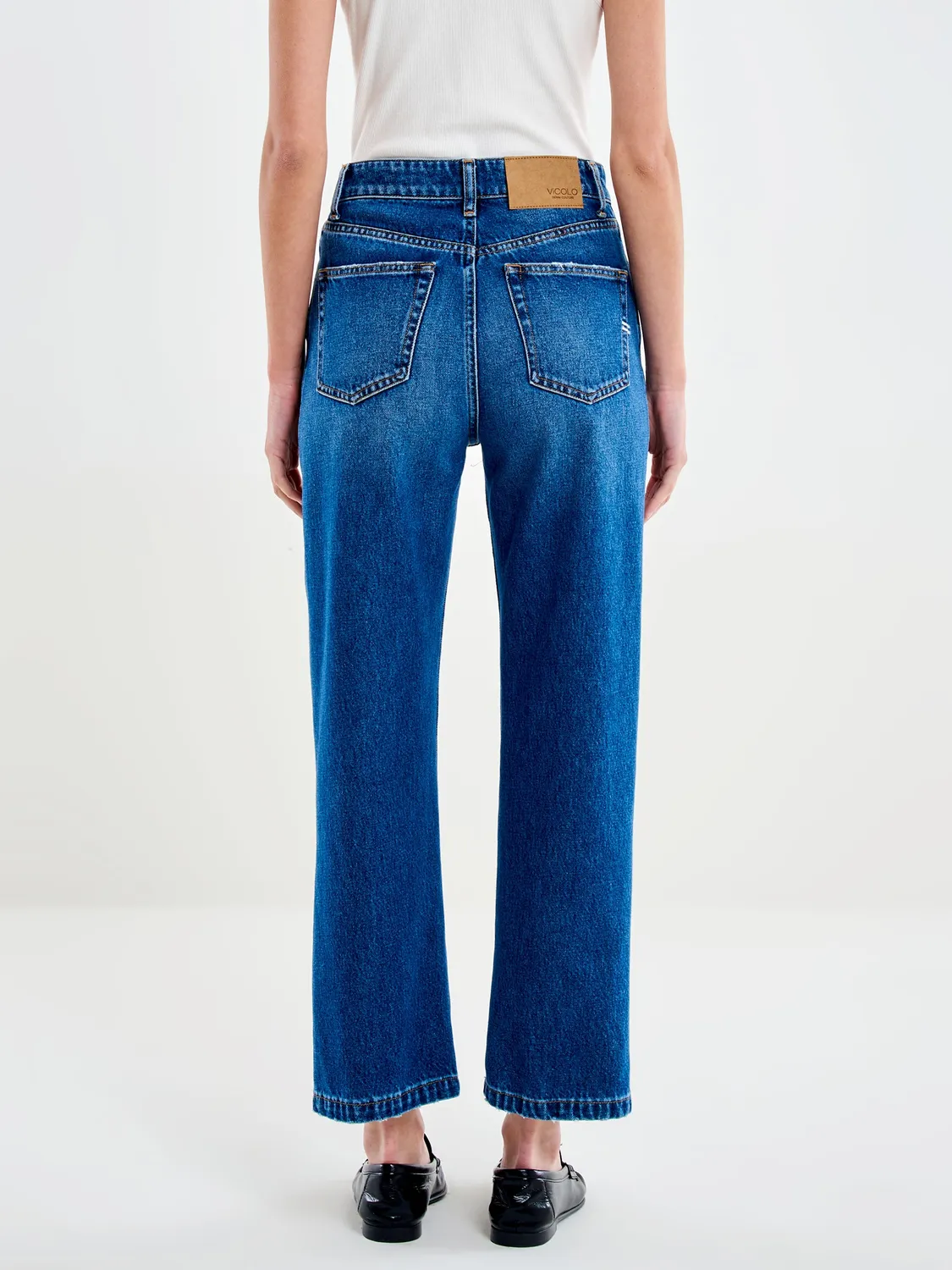 Vicolo Jeans Icon Kate straight blu vita alta XS-XL