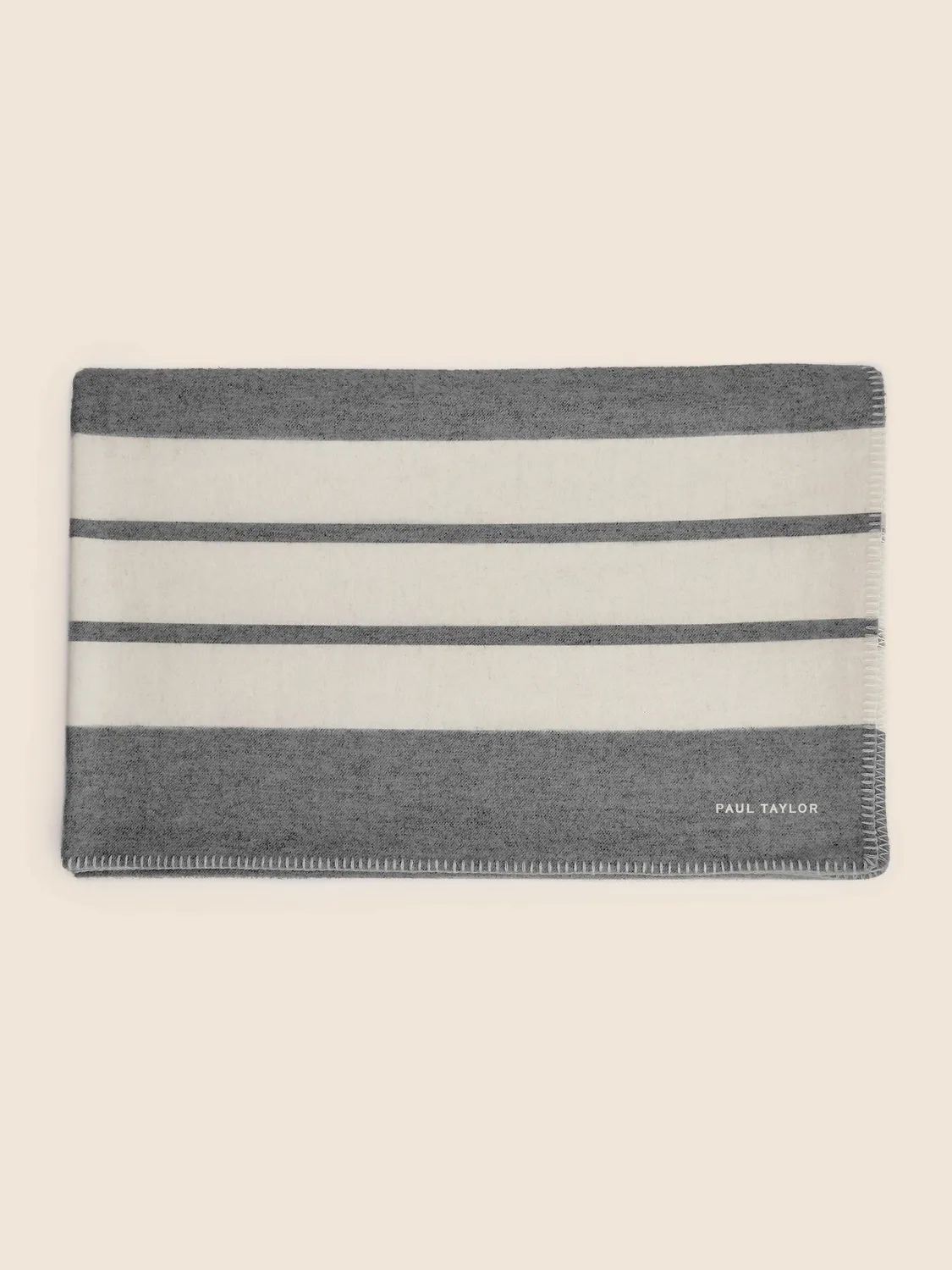Paul Taylor plaid righe coperta grigia 170x136 cm
