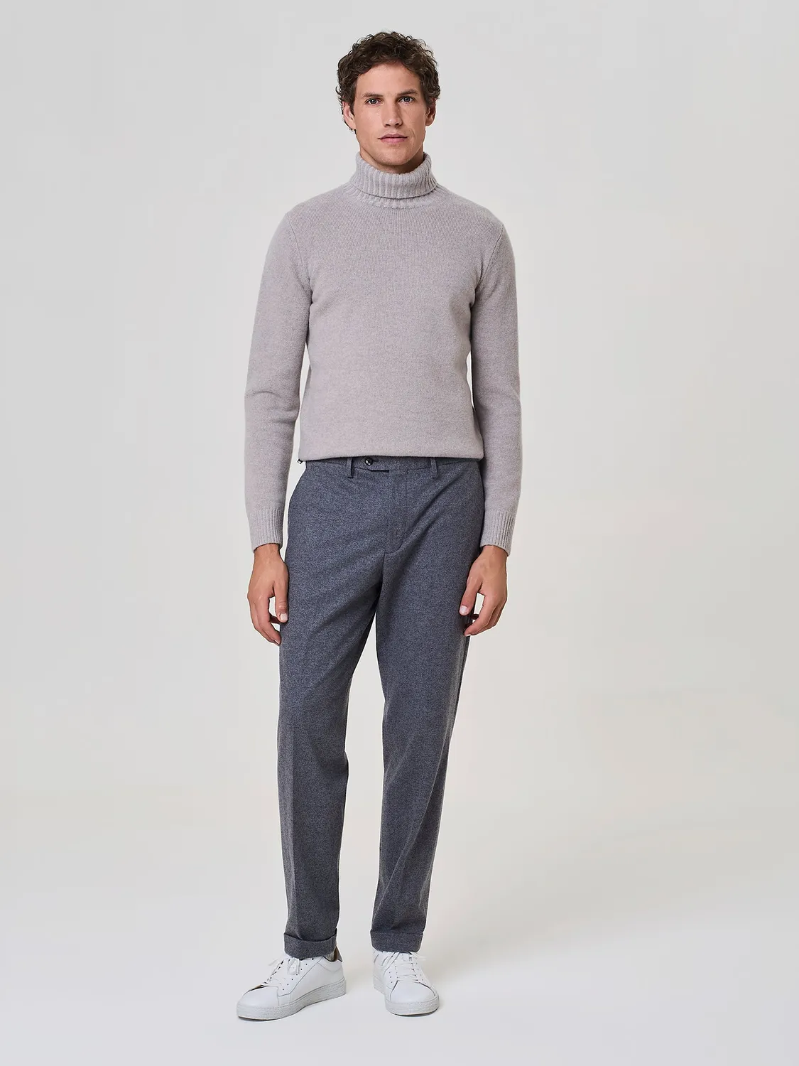 Paul Taylor pantalone jersey misto lana grigio