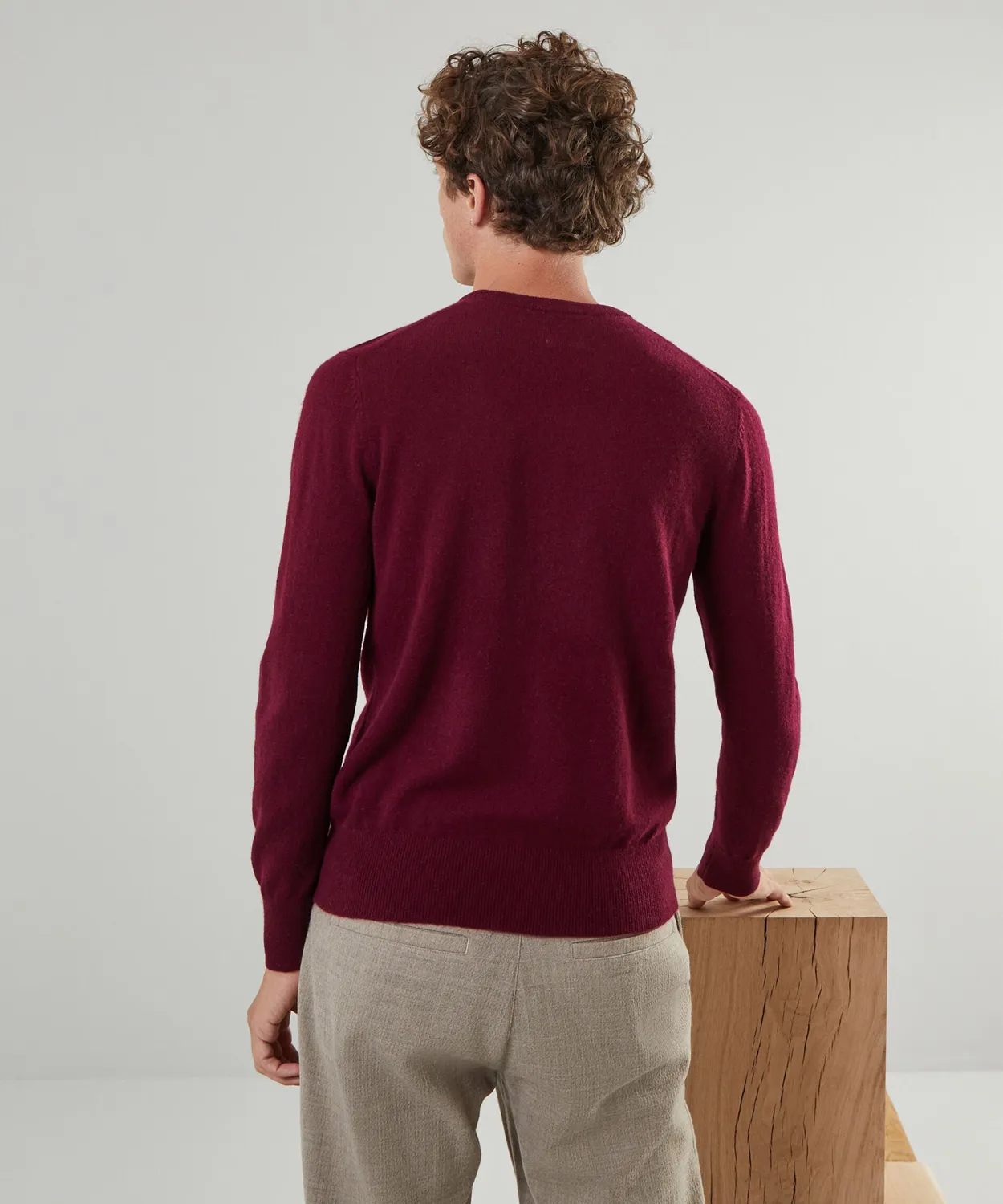 Rodier Maglia Girocollo Uomo Cashmere Rosso Bordeaux M