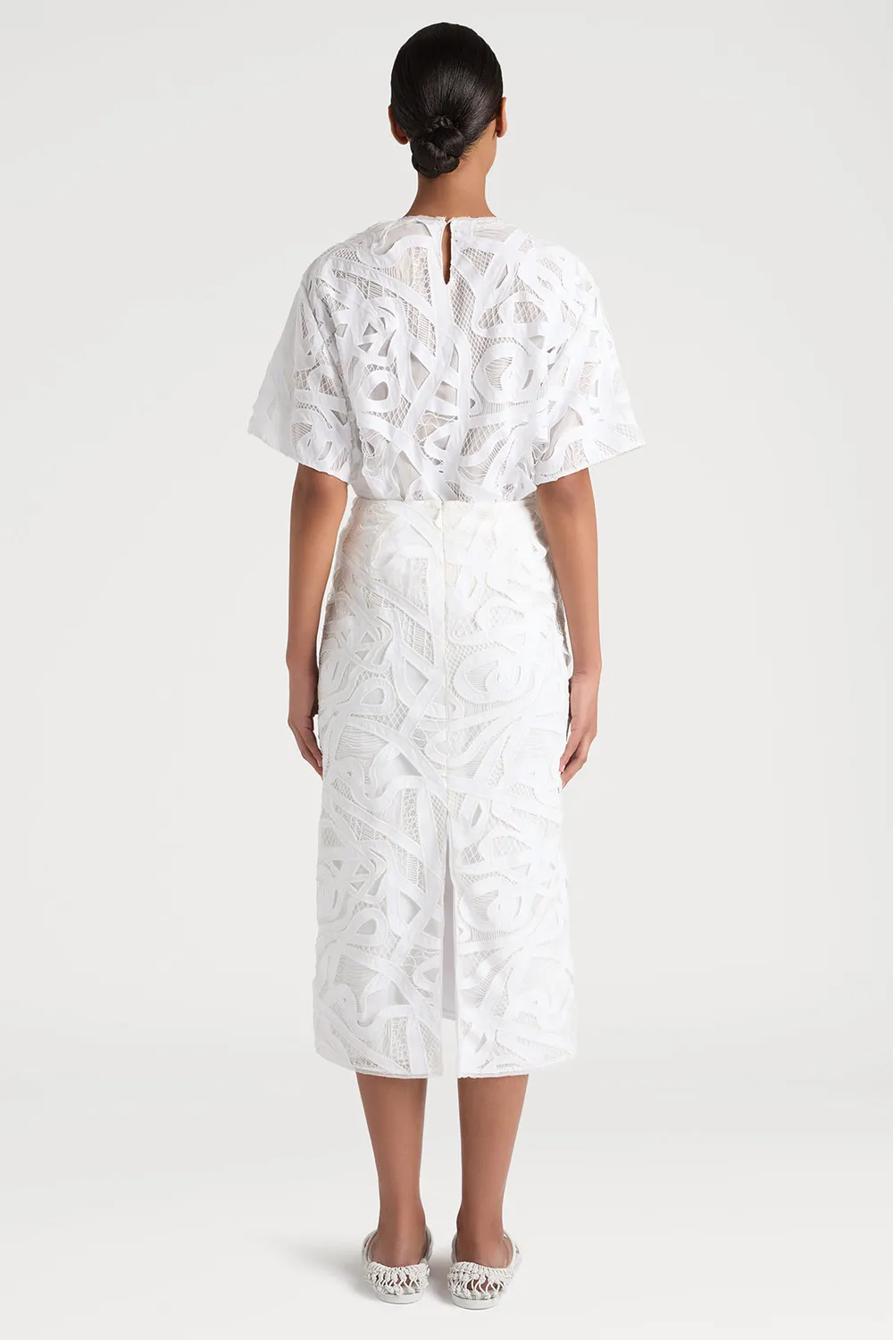 PORTS Weaving Lace gonna bianca pizzo