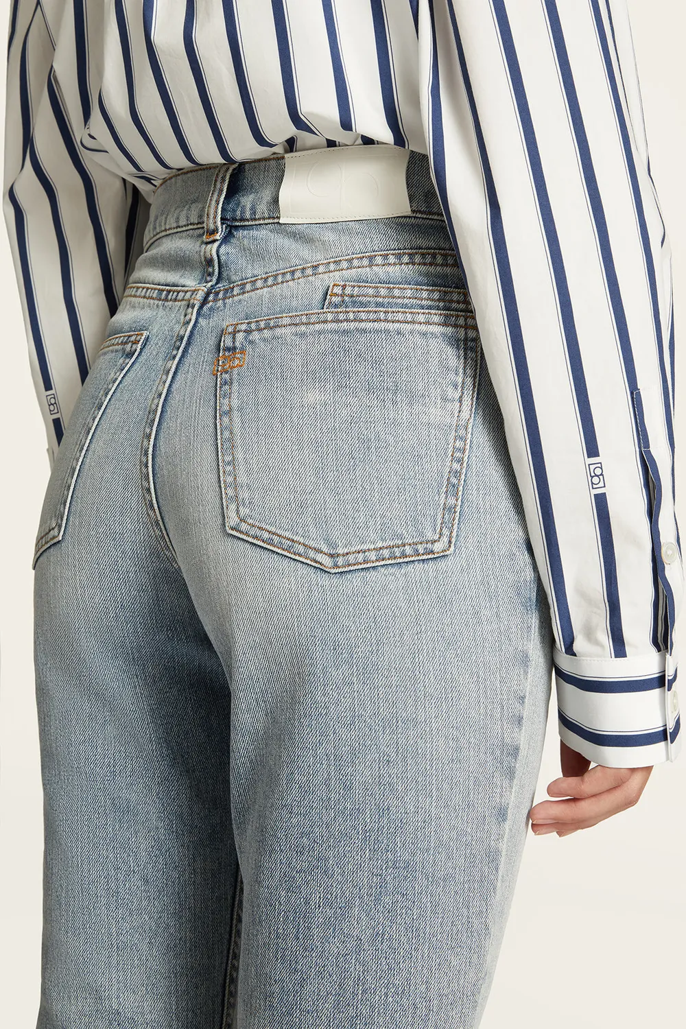PORTS Washed Denim Straight jeans dritti indaco chiaro