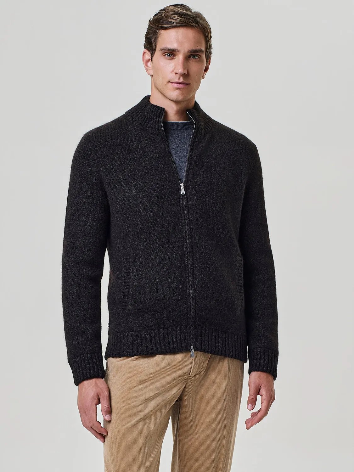 Paul Taylor Full Zip Maglione Yak Lana Moro