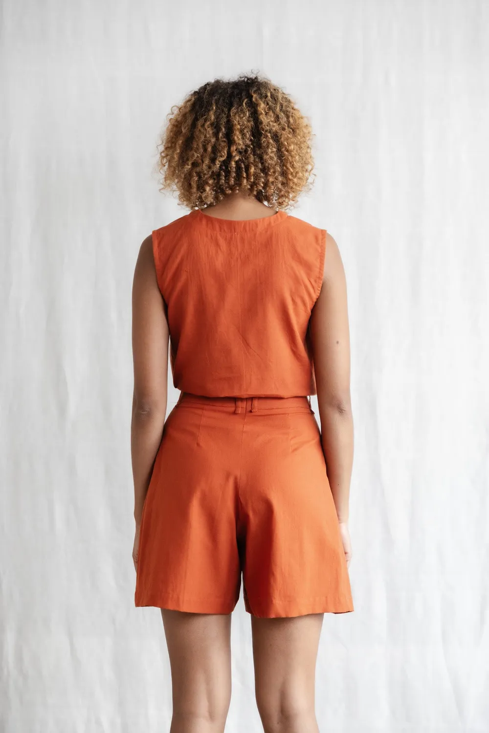 Jyoti Kamalia shorts cotone terracotta