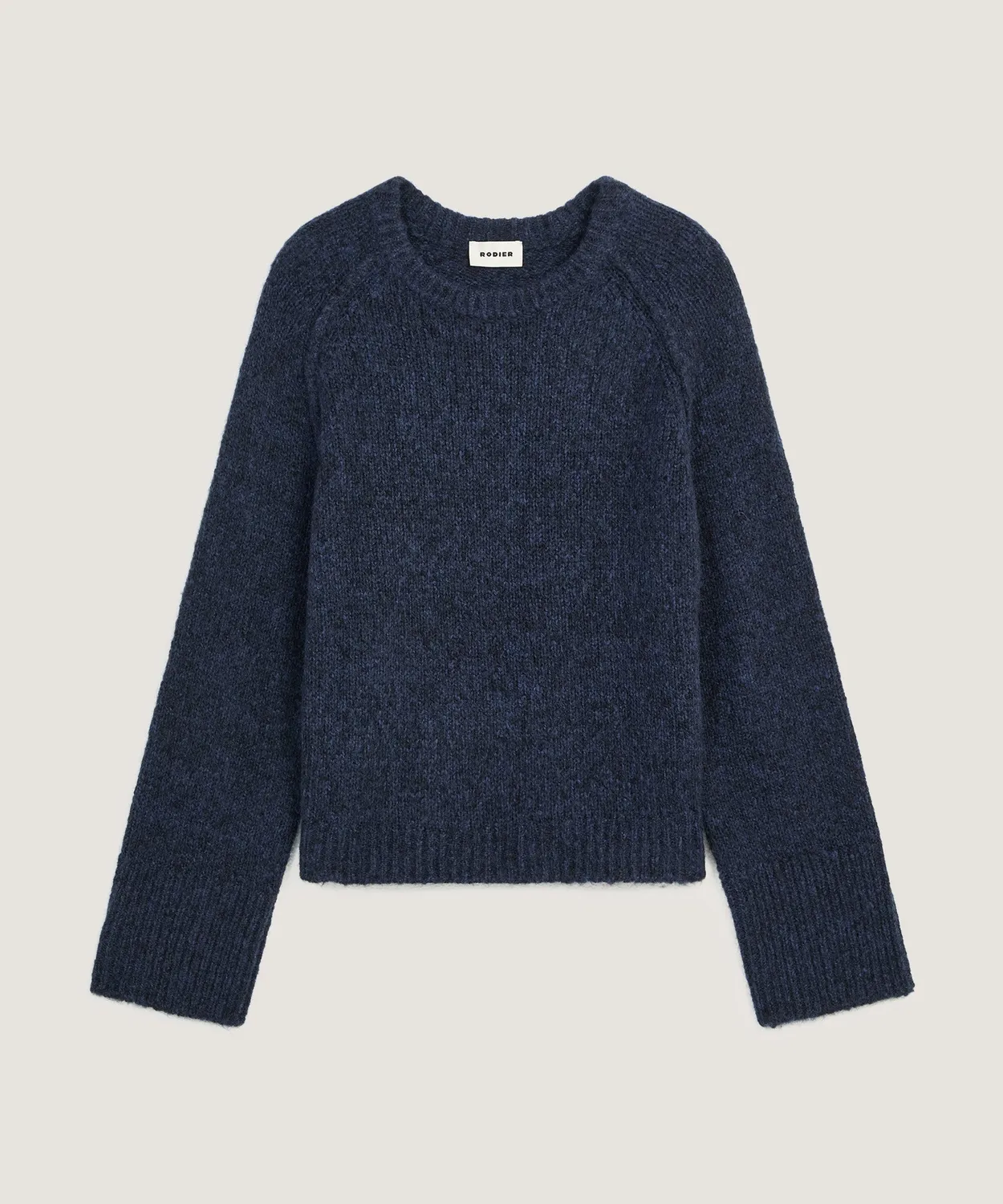Rodier maglione girocollo maglia grossa donna blu navy