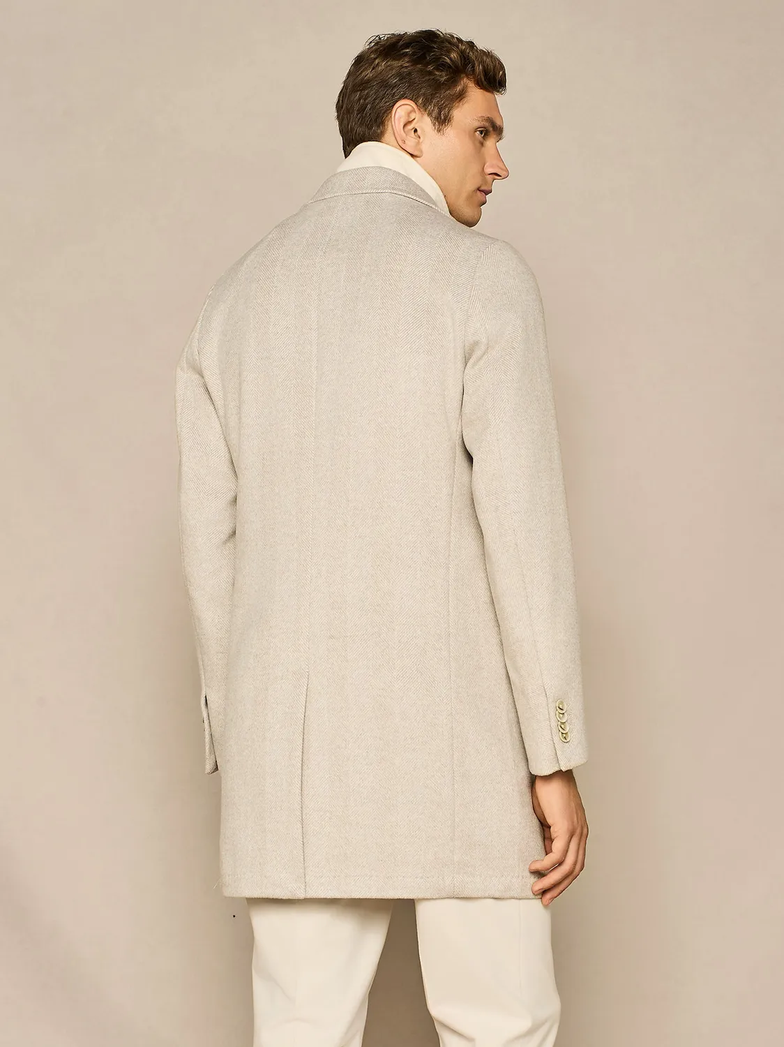 Paul Taylor Cappotto Monopetto Spinato Beige